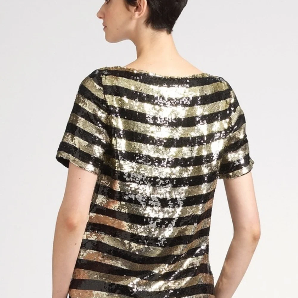 ALICE & OLIVIA - Alfie Oversized Sequin Top - Picture 3 of 11